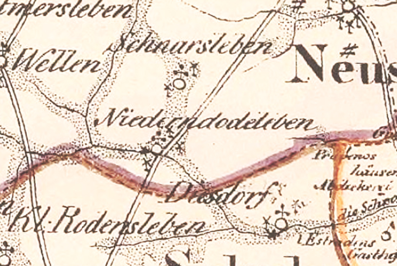 Ausschnitt der karte vom Regierungsbezirk Magdeburg, 1822